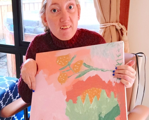 Amy with her painting